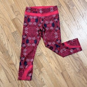 Lululemon Run Inspire Crop - Magenta Patterned Leggings
